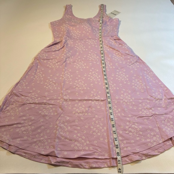 NWT Pact Organic Cotton Blend Tie Back Fit & Flare Dress Wild English Lavender - Picture 6 of 12